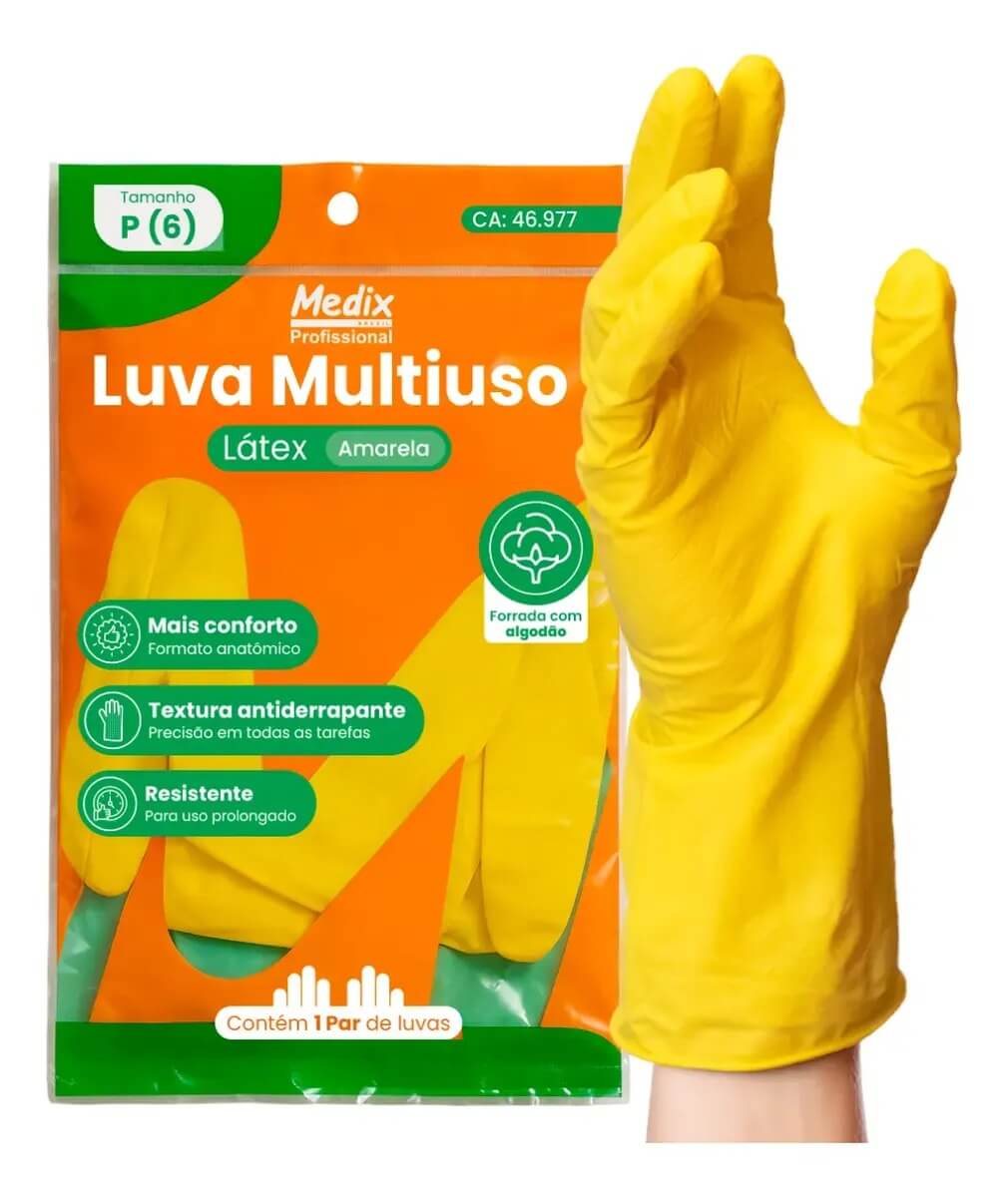 LUVA MEDIX MULTIUSO AMARELA CA44541/46977